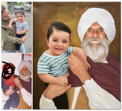 Hand-painted Custom Oil Portrait, Family Portrait Oil Painting, Combine Photos & Customize Your Oil Painting