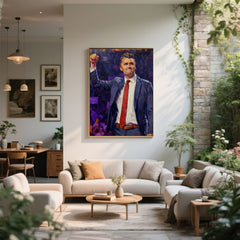 Never Back Down – Charlie Kirk, Hand-Painted Oil Painting Artwork, Modern Patriots Collection