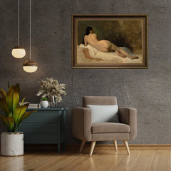 Study of a Reclining Nude Oil Painting Reproduction (Isidore Pils, 1841)