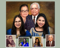 Hand-painted Custom Oil Portrait, Family Portrait Oil Painting, Combine Photos & Customize Your Oil Painting