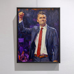 Never Back Down – Charlie Kirk, Hand-Painted Oil Painting Artwork, Modern Patriots Collection