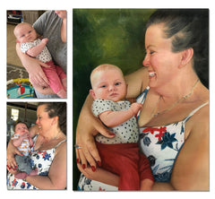 Hand-painted Custom Oil Portrait, Family Portrait Oil Painting, Combine Photos & Customize Your Oil Painting