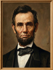 Abraham Lincoln, Hand-painted Oil Painting Artwork, World Famous Paintings