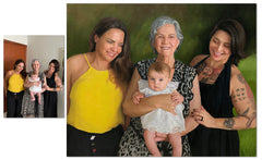 Hand-painted Custom Oil Portrait, Family Portrait Oil Painting, Combine Photos & Customize Your Oil Painting