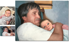 Hand-painted Custom Oil Portrait, Family Portrait Oil Painting, Combine Photos & Customize Your Oil Painting
