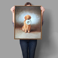 Custom Realistic Pet Portrait | Dog & Cat Lover Gifts | Personalized Oil Painting from Photo Horizontal