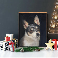 Custom Realistic Pet Portrait | Dog & Cat Lover Gifts | Personalized Oil Painting from Photo Horizontal