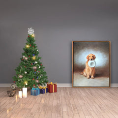 Custom Realistic Pet Portrait | Dog & Cat Lover Gifts | Personalized Oil Painting from Photo Horizontal