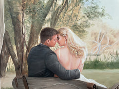 Custom Portrait from Photo | Personalized Family & Wedding Oil Painting Horizontal