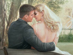 Custom Portrait from Photo | Personalized Family & Wedding Oil Painting Horizontal
