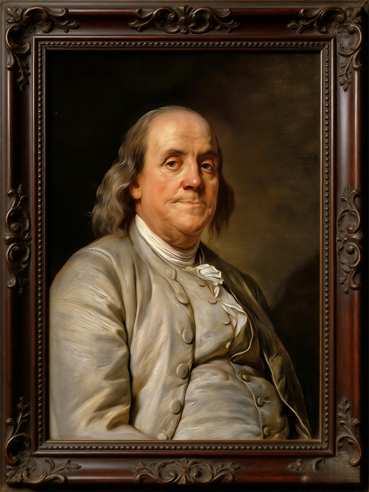Benjamin Franklin, Hand-painted Oil Painting Artwork, World Famous Paintings