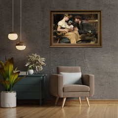 Parents' happiness Oil Painting Reproduction (Jean-Eugène Buland, 1903)