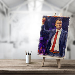 Never Back Down – Charlie Kirk, Hand-Painted Oil Painting Artwork, Modern Patriots Collection