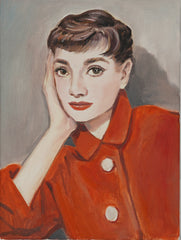 Audrey Hepburn, Hand-painted Oil Painting Artwork, World Famous Paintings