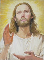 Jesus Christ Blessing Portrait, Hand-painted Oil Painting Artwork, World Famous Paintings